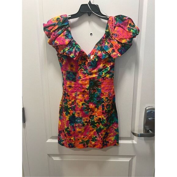 Elliatt The Kai Dress Multi Frill shoulder detail size S NWT$358 - Picture 8 of 9